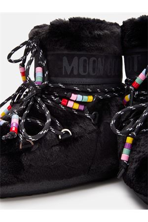 Icon Low Black Faux-Fur Beads Boots MOON BOOT | 80D1409470N001